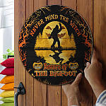 4KT. Never Mind The Witch Bigfoot Door Sign Mockup 13