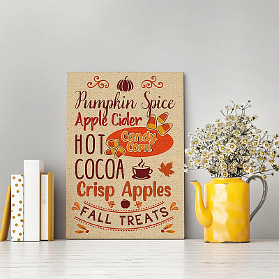 Alternative view of Pumpkin Pie Apple Cider Candy Corn Hot Cocoa Crisp Apples Fall Treats Canvas Print - Wall Art - Poster