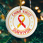 China Virus Survivor Decorative Circle Ornament Keepsake - Funny Pandemic Survivor Ornament