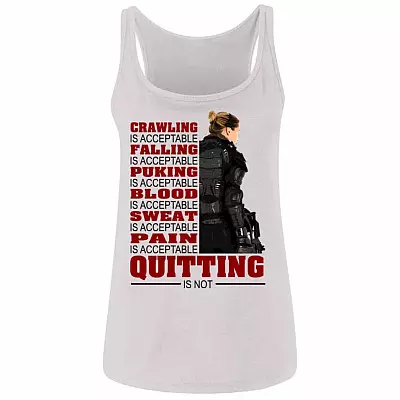 Crawling is Acceptable Falling is, White, Ladies Tank Top