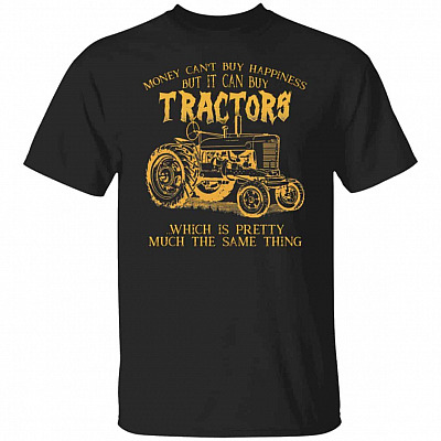 tractors, Black, Unisex T-Shirt
