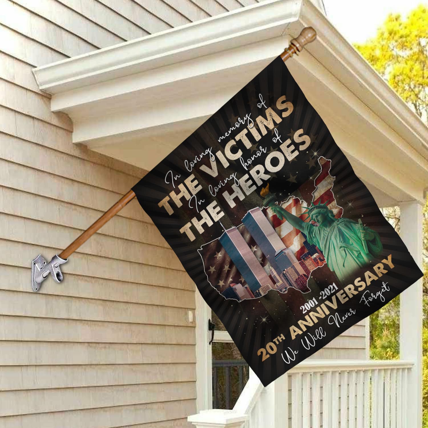 3NH. Loving Memory 911 (7) House Flag Mockup 2