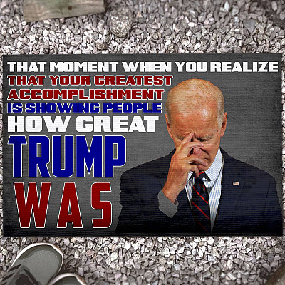 The Moment when You Realize that How Great Trump Was Funny Biden Doormat Entrance Indoor Outdoor Decorative Doormat