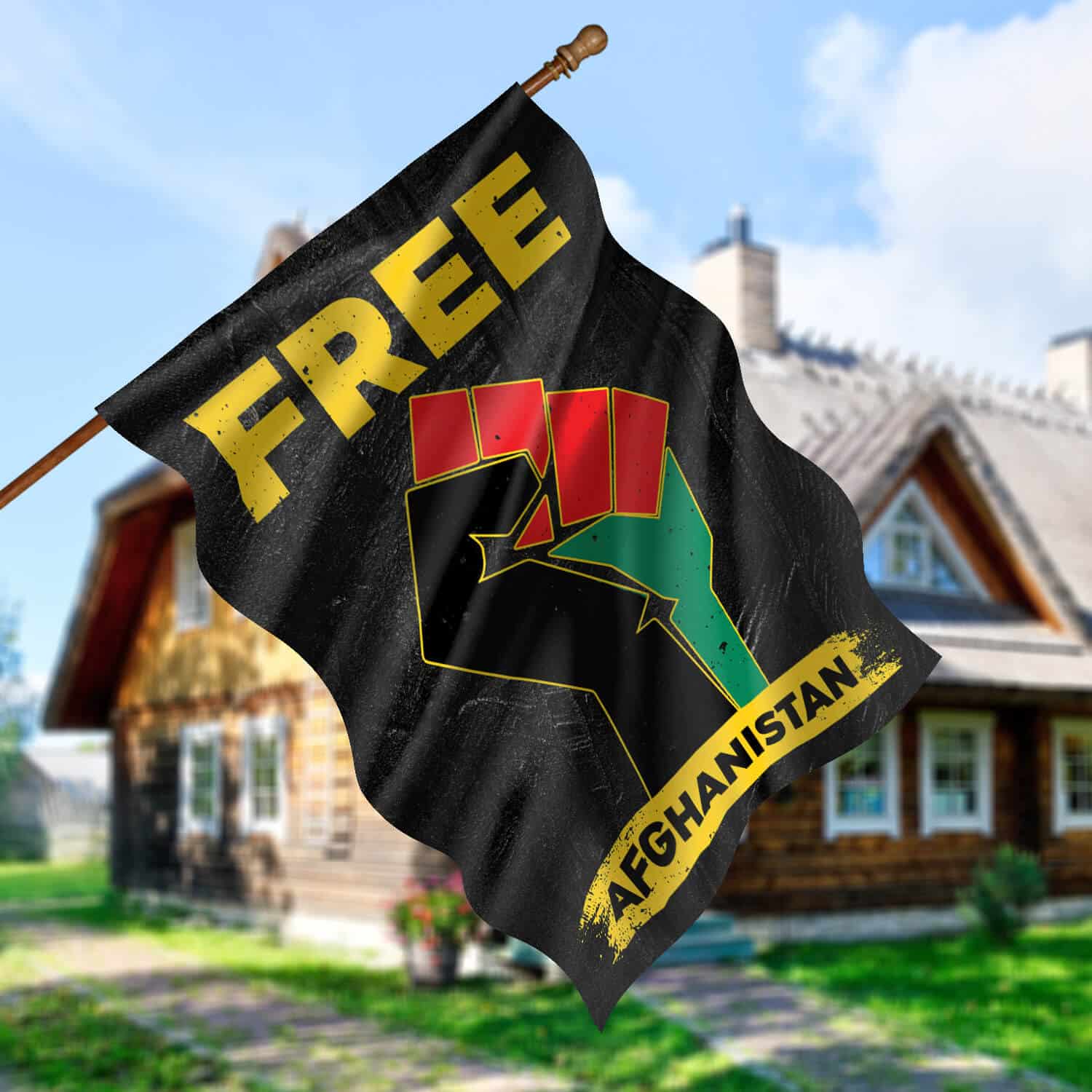 30x40 House Flag Mockup 5