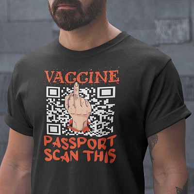 Vaccine Passport Scan This T-Shirt - V-Neck Tee