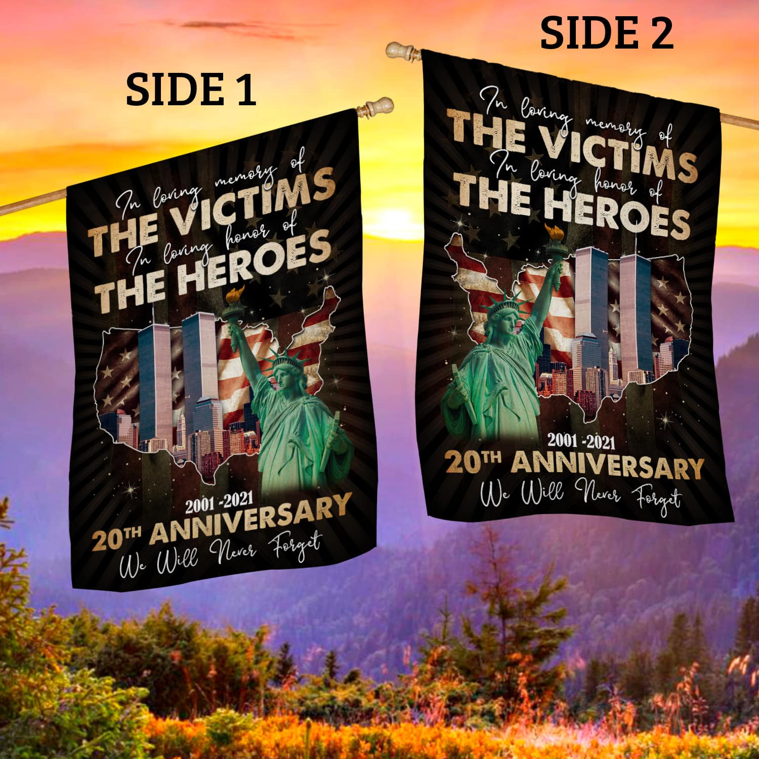 3NH.Loving Memory 911 (7) House Flag Mockup 2 Side