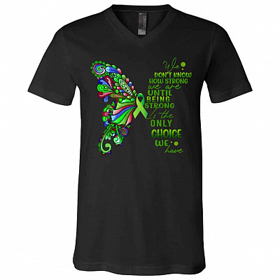 butterfly, Black, V-Neck T-Shirt