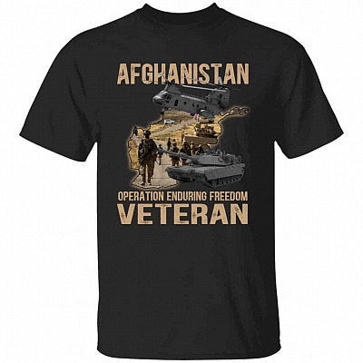 Afghanistan Veteran Operation Tshirt, Black, Unisex T-Shirt