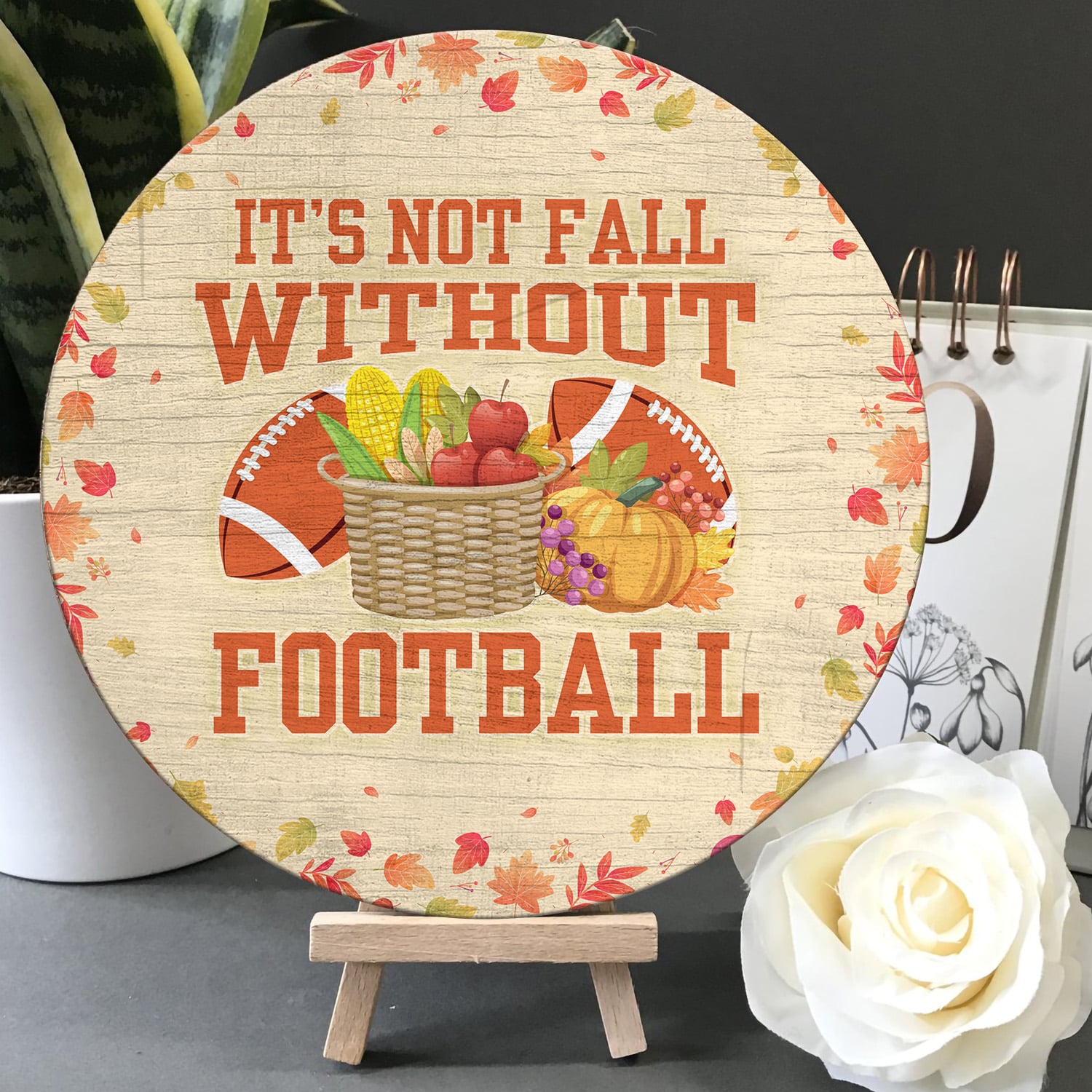 5MH. Fall Football Sign (6) Door Sign Mockup 5