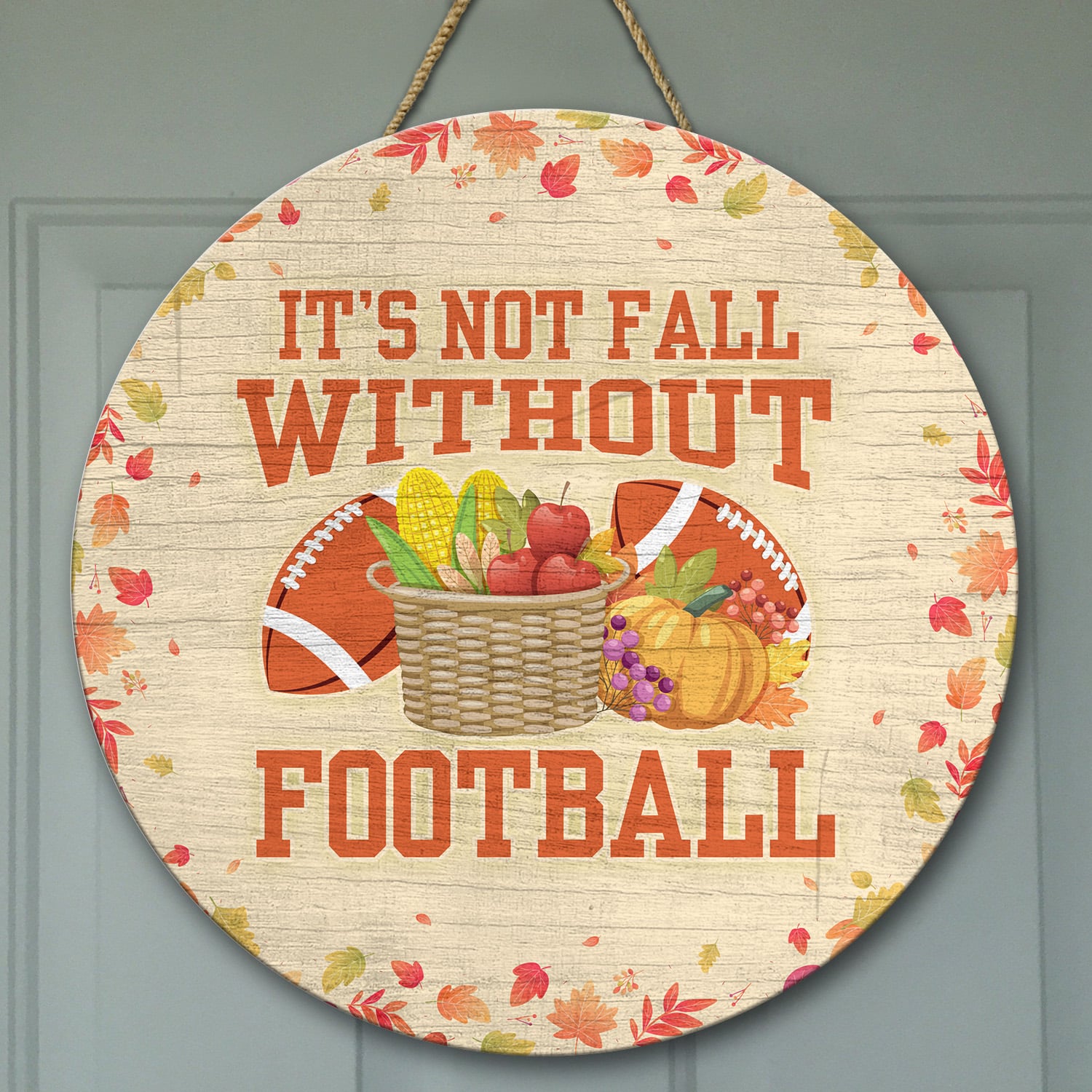 5MH. Fall Football Sign (6) Door Sign Mockup 9