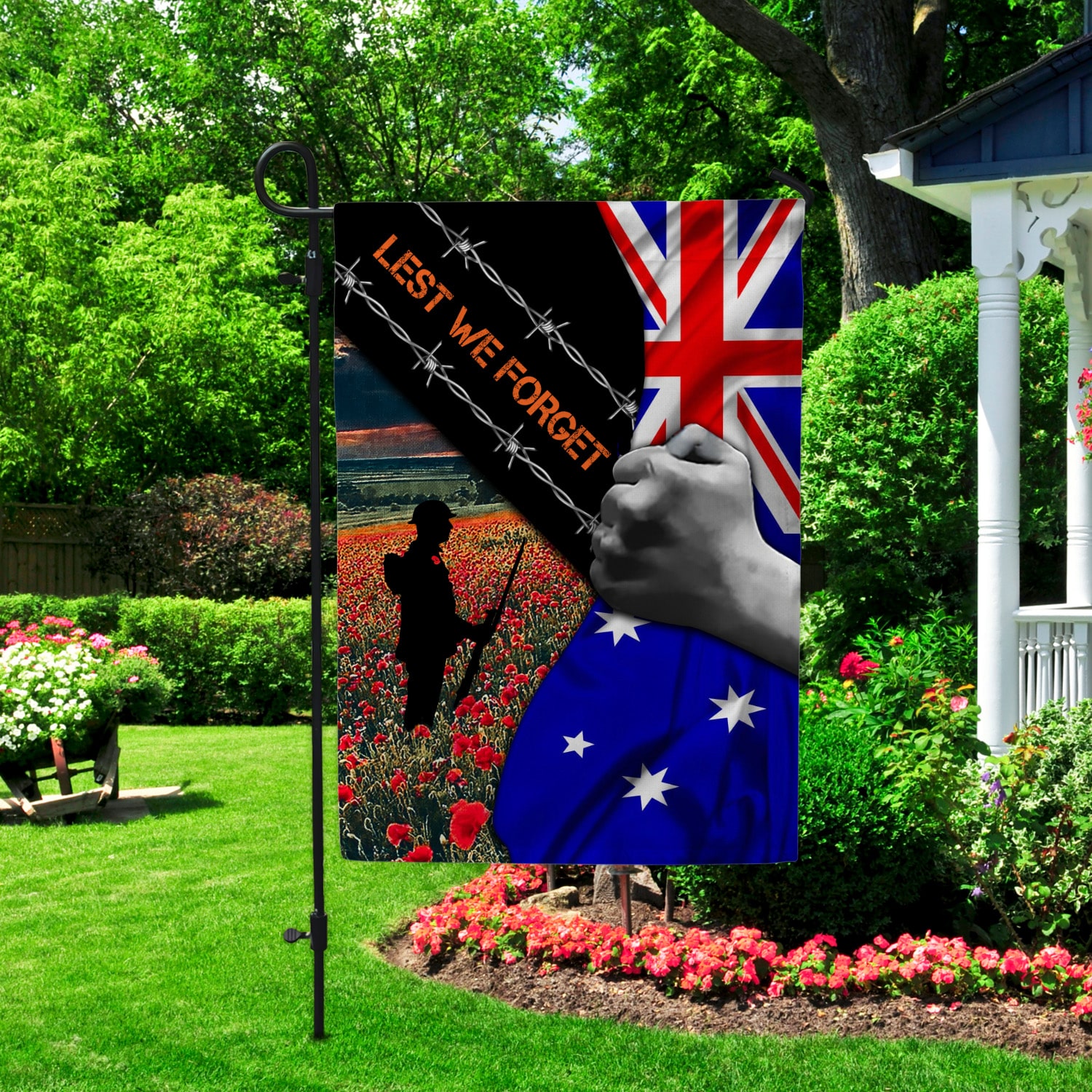 4KT. Lest We Forget Australia 30x40 Garden Flag Mockup 2