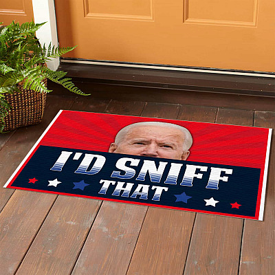 Alternative view of I'd Sniff That Anti Joe Biden Funny Indoor Doormat - Joe Biden Wipe Your Feet Here Outdoor Doormat