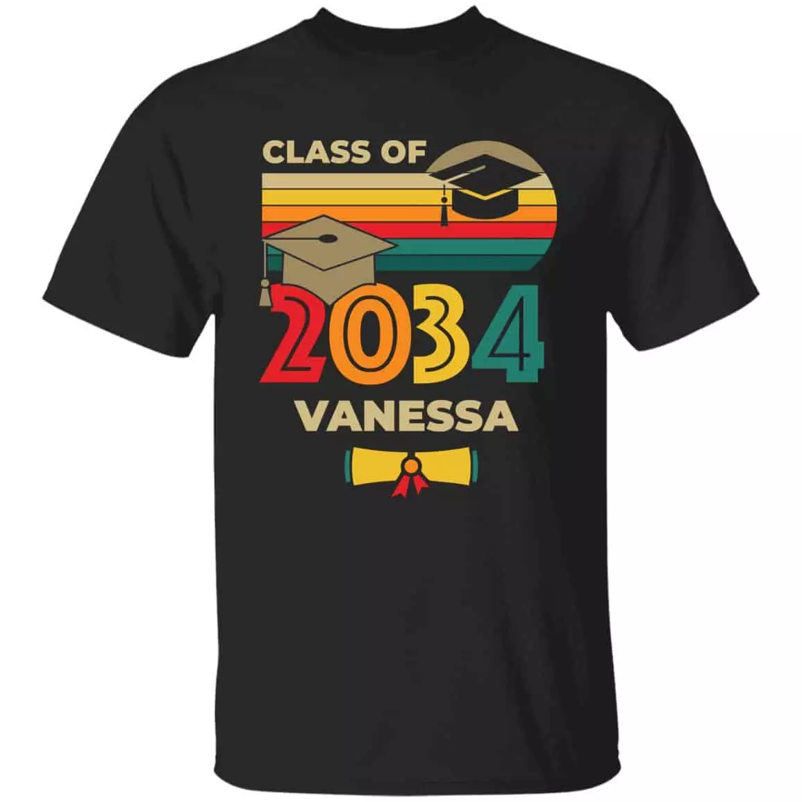 Personalized Name Class Tshirt, Black, Unisex T-Shirt