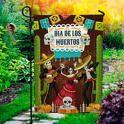 Dia De Los Muertos Party Garden Flag - House Flag - Wall Flag - Halloween Flag