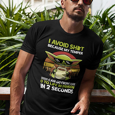 Alternative view of Avoid Shit Because My Temper Can Go from 0 to Life in Prison in 2 Seconds T-Shirt - Funny Baby Alien Shirt