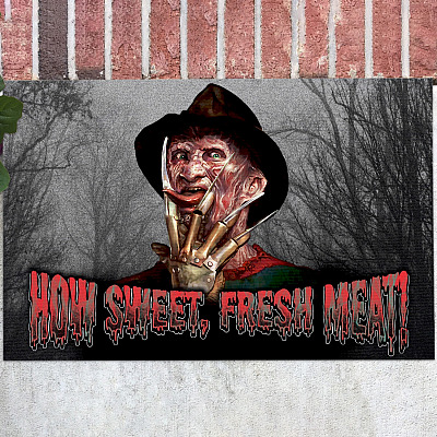 Freddy Krueger How Sweet Fresh Meet Decorative Entrance Doormat - Halloween Welcome Mat