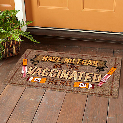 Alternative view of Have No Fear We're Vaccinated Here Entrance Doormat - Funny Vaccine Welcome Mat