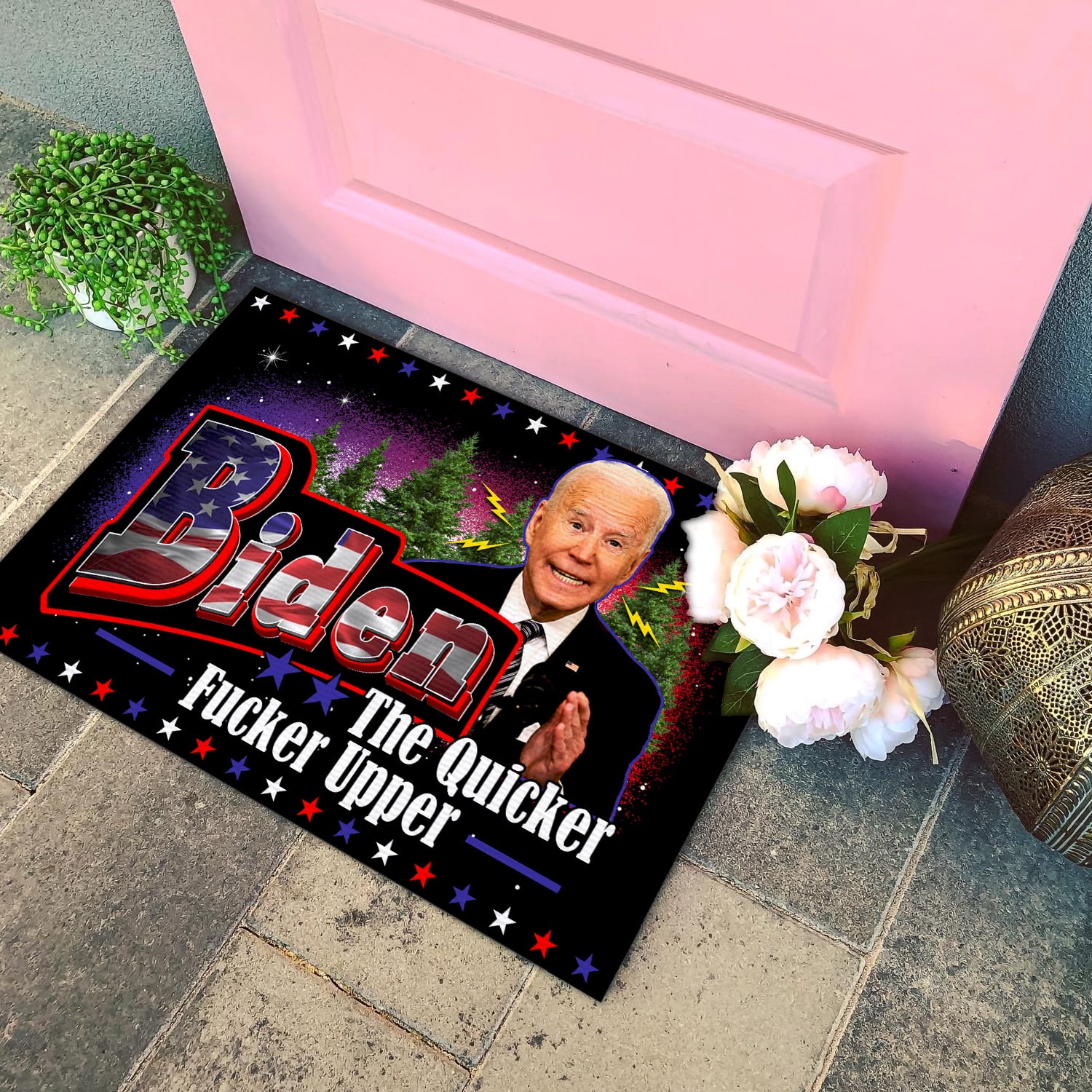 6NH. Uu tien. Biden The Quicker (7) Doormat mockup 4
