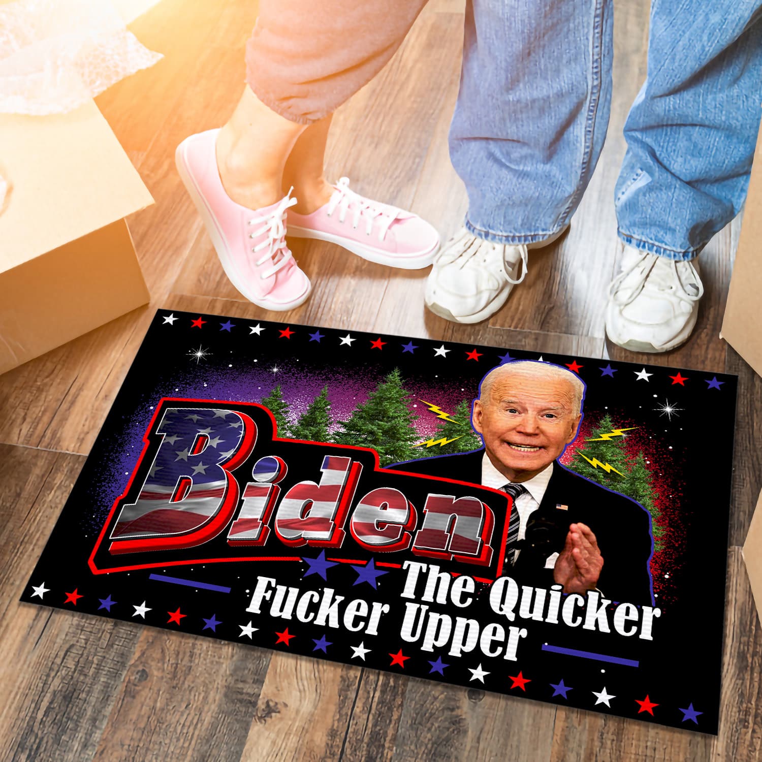 6NH. Uu tien. Biden The Quicker (7) Doormat mockup 6