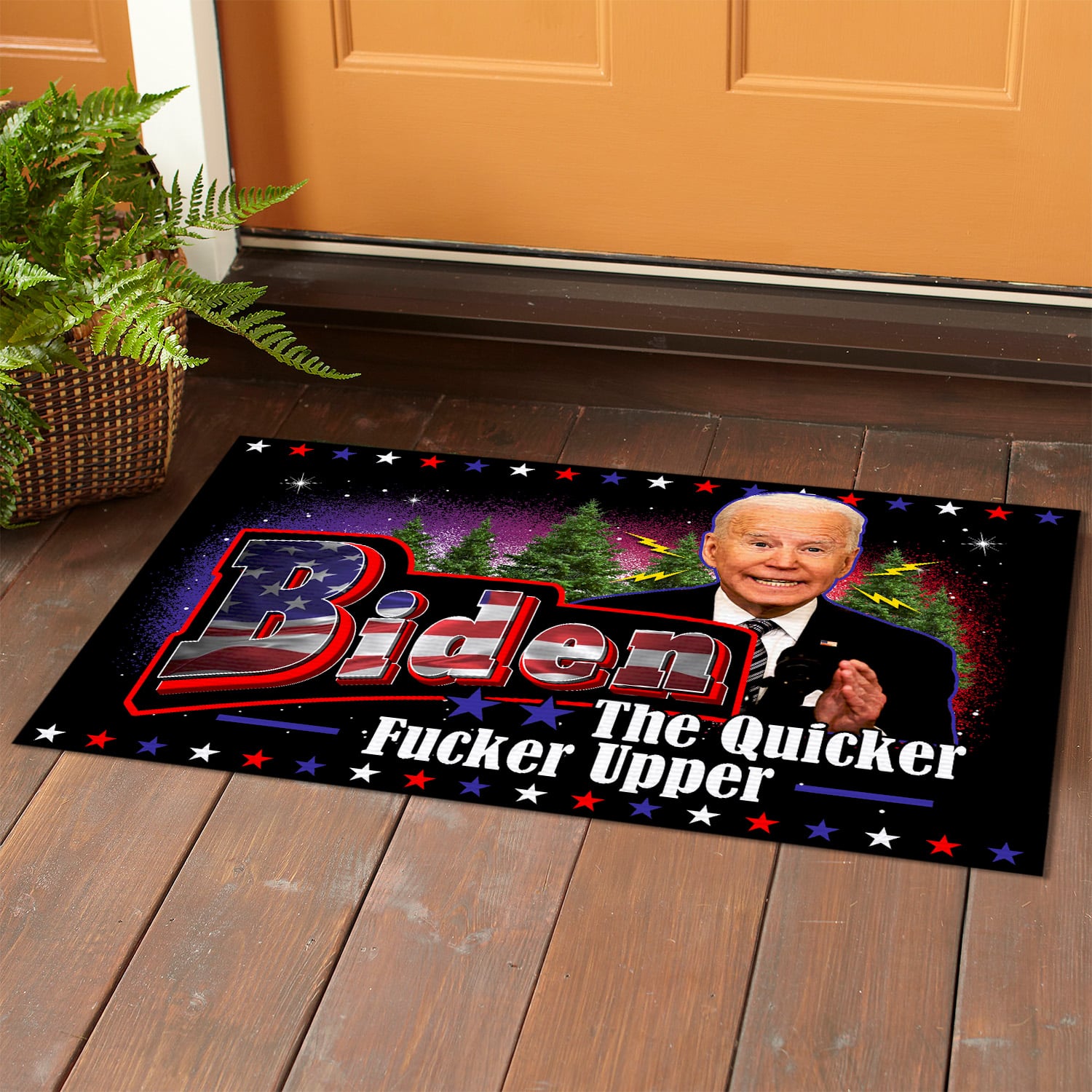 6NH. Uu tien. Biden The Quicker (7) Doormat mockup 1