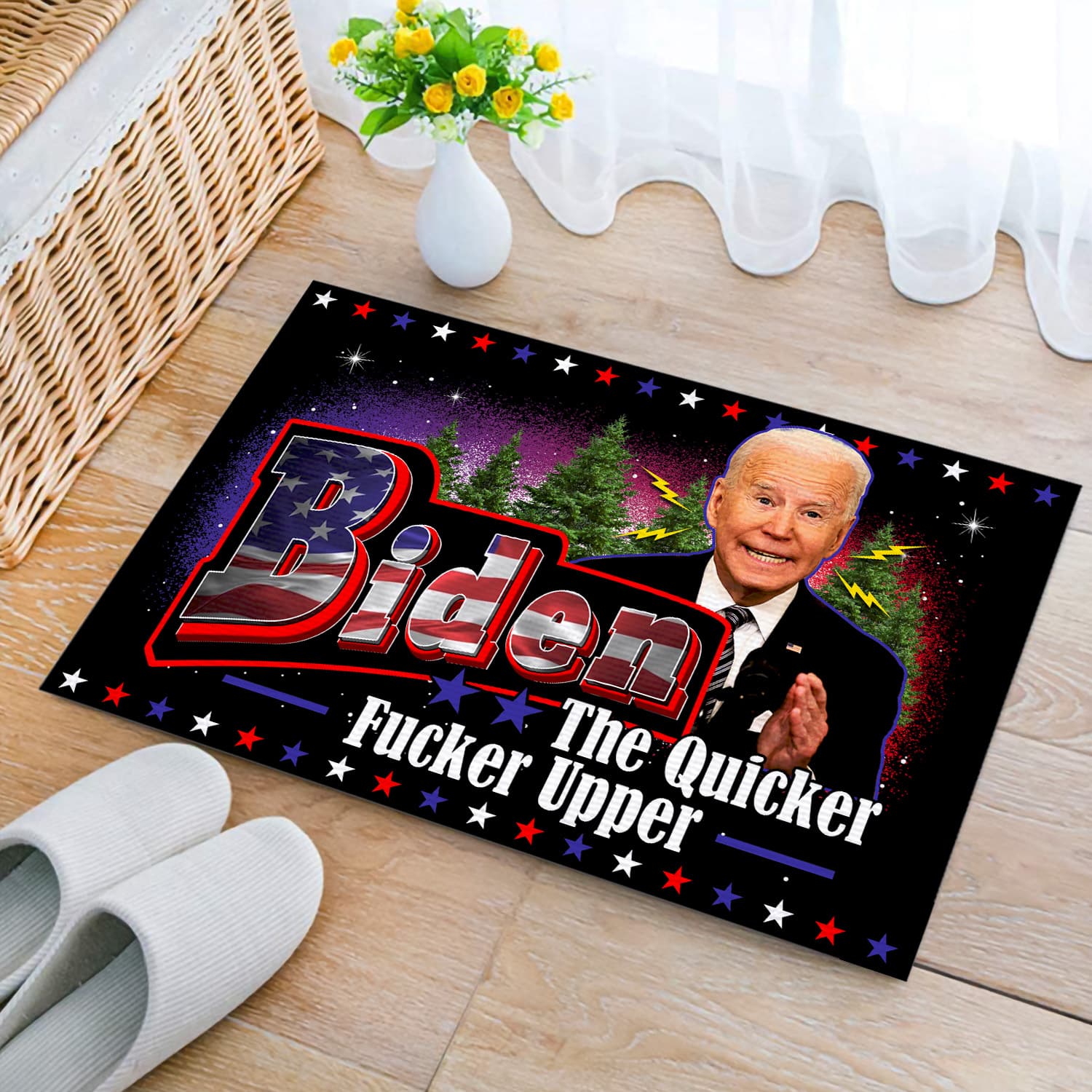 6NH. Uu tien. Biden The Quicker (7) Doormat mockup 2