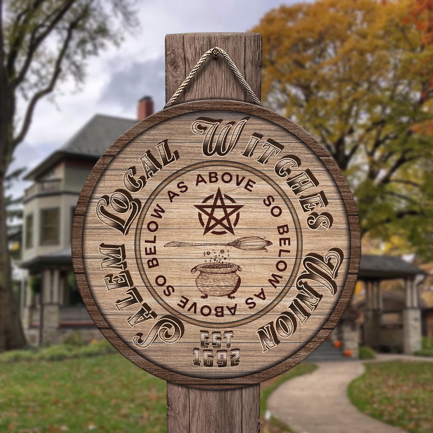 11 HG. Local Witches Door Sign Mockup 3