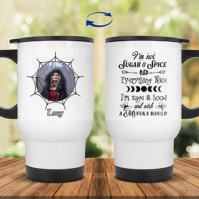 14 oz. White Travel Mug