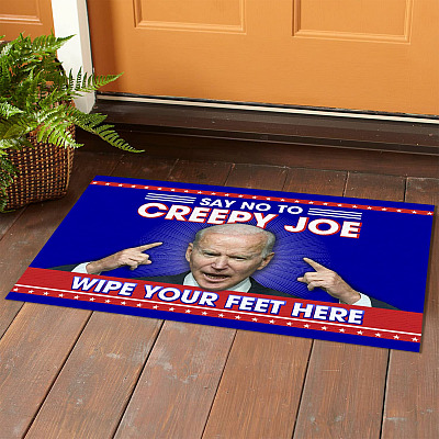 Alternative view of Say No To Creepy Joe Biden Wipe Your Feet Here Indoor Doormat - Anti Biden Outdoor Door Mat Funny
