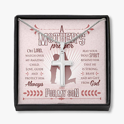 A Mother's Prayer Oh Lord Watch Over My Amazing Child Love Guide And Protect Him Artisan Crafted Cross Necklace - Artisan Crafted Cross Necklace