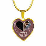 The Night Sky Couple Story Of Us Personalized Photo Heart Pendant Necklace - Custom Names Anniversary Star Map Heart Necklace