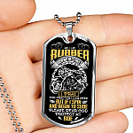 As I Lay Rubber Down The Street I Pray For Traction I Can Keep Bikers Racing Dog Tag Pendant Necklace