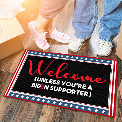 Alternative view of Welcome Unless You're a Biden Supporter Funny Decorative Doormat - Funny Biden Political Welcome Mat - Entrance Doormat