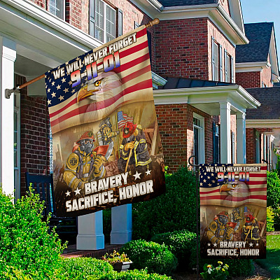 Alternative view of 9/11 20th Anniversary Flag We Will Never Forget Garden Flag - House Flag - Wall Flag