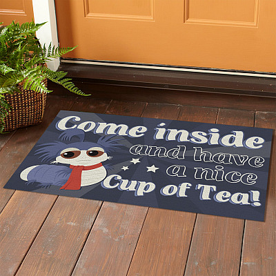Alternative view of Come Inside and Have a Nice Cup of Tea - Laby-Rinth Movie Funny Decorative Doormat - William The Worm Welcome Mat