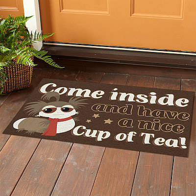 Alternative view of Come Inside and Have a Nice Cup of Tea - LabyRinth Funny Decorative Doormat - Vintage William The Worm Welcome Mat
