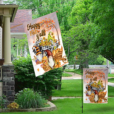 Alternative view of Happy Fall Yall Thanksgiving Gnome Garden Flag - House Flag - Happy Fall Yall Flag