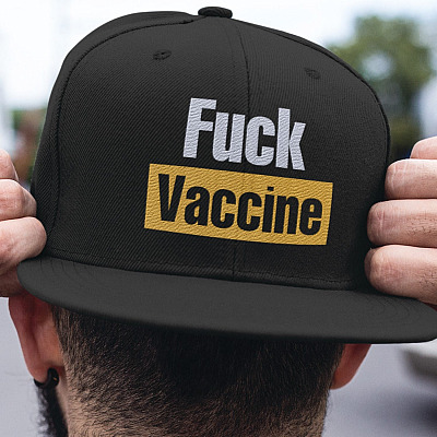 Fuck Vaccine Twill Cap - High-Profile Snapback Hat - Proudly Unpoisoned Hat
