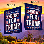 2O. Democrat For Trump-SIDE 1 30X40 House Flag Mockup 2 Side