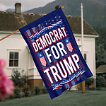 2O. Democrat For Trump-SIDE 1 30X40 House Flag Mockup 4