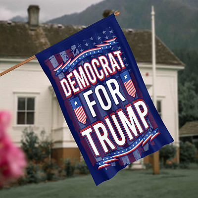 Democrat for Trump Trump Supporter Flag Outdoor Indoor Decorative Garden Flag - House Flag - Wall Flag