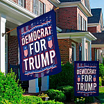 2O. Democrat For Trump-SIDE 1 30X40 Garden & House Mockup 2
