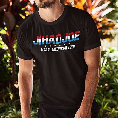 Alternative view of JIHADJOE teeJIHADJOE A Real American Zero T-shirt - V-neck - Anti Joe Biden T-shirt Funny