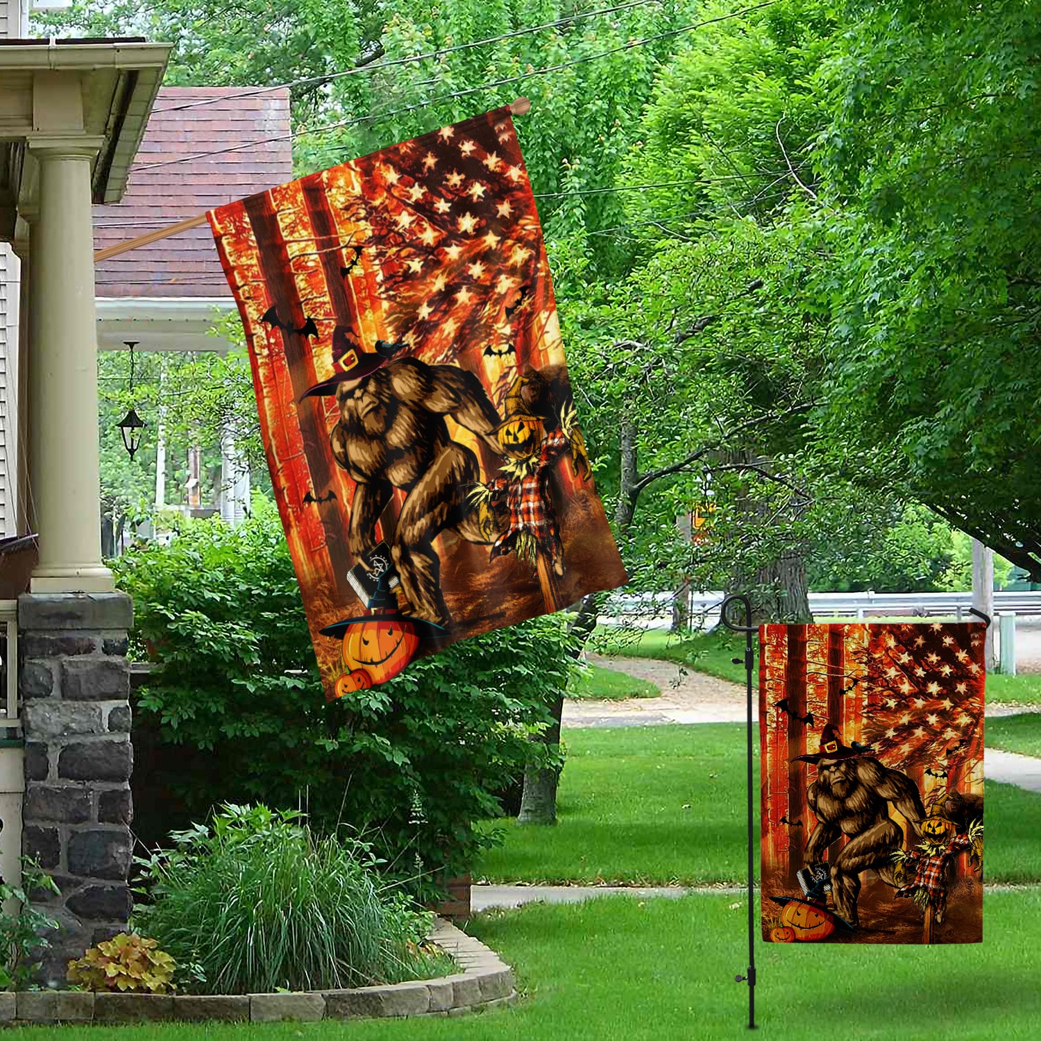 3KT. Bigfoot Halloween_30x40_side 1 Garden & House Mockup 1