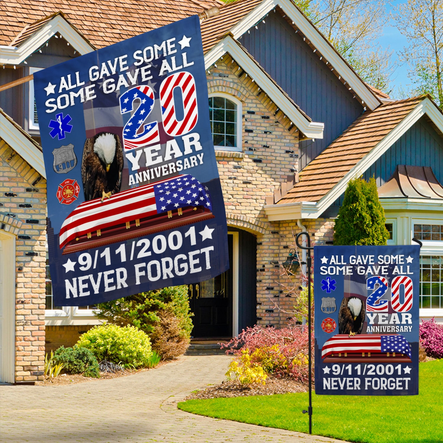 3KT. All Gave Some Some Gave All 911-30x40 Garden & House Mockup 3