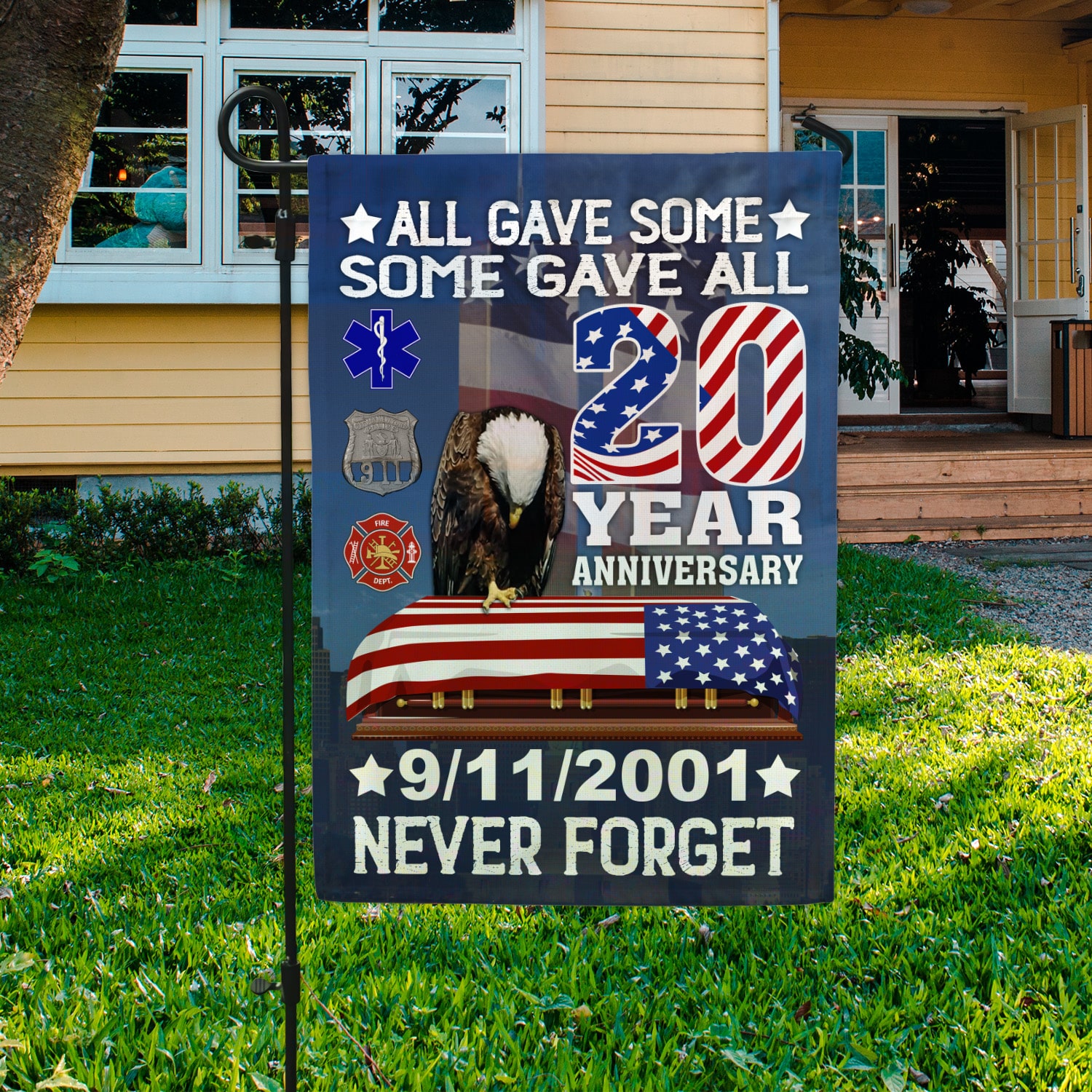 3KT. All Gave Some Some Gave All 911-30x40 Garden Flag Mockup 3