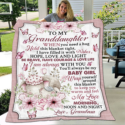Alternative view of To My Granddaughter When You Need Hug Hold This Blanket Tight Fleece Blanket - Premium Sherpa Blanket - Woven Blanket - Gift For Granddaughter