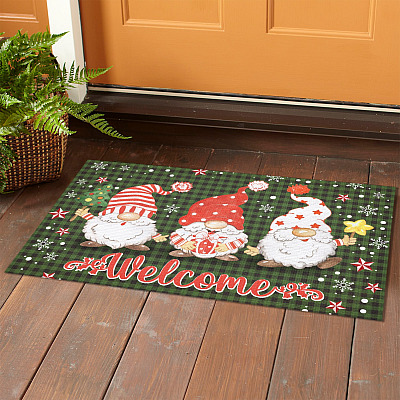 Alternative view of Welcome Gnomes Christmas Holiday Decorative Doormat - Funny Gnomes Welcome Mat - Entrance Doormat