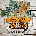6KT. Not All Witches Live In Salem Door Sign-sample design Door Sign Mockup 11
