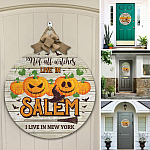 6KT. Not All Witches Live In Salem Door Sign-sample design Door Sign Mockup 12