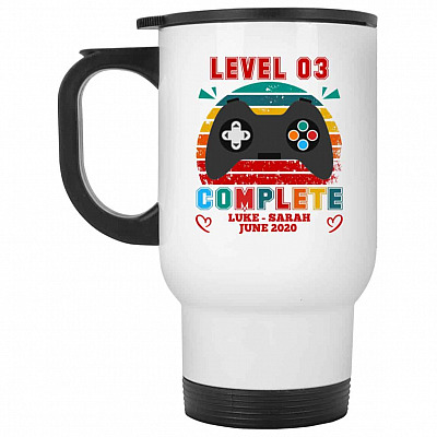 14 oz. White Travel Mug